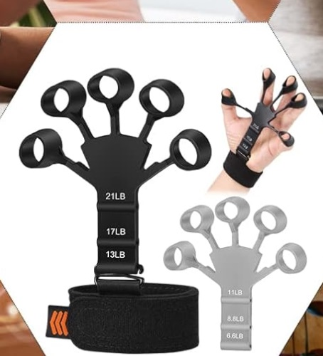 Fortalecedor de dedos y manos con resistencia - niveles 6.6LB a 21LB