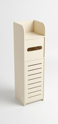 Organizador vertical blanco para baño con cajones y compartimentos