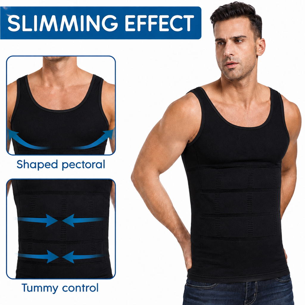 Chaleco de compresión disimulador para hombre - efecto slimming