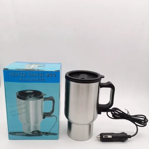 Termo eléctrico para carro 12V - taza calentadora de acero inoxidable con cable