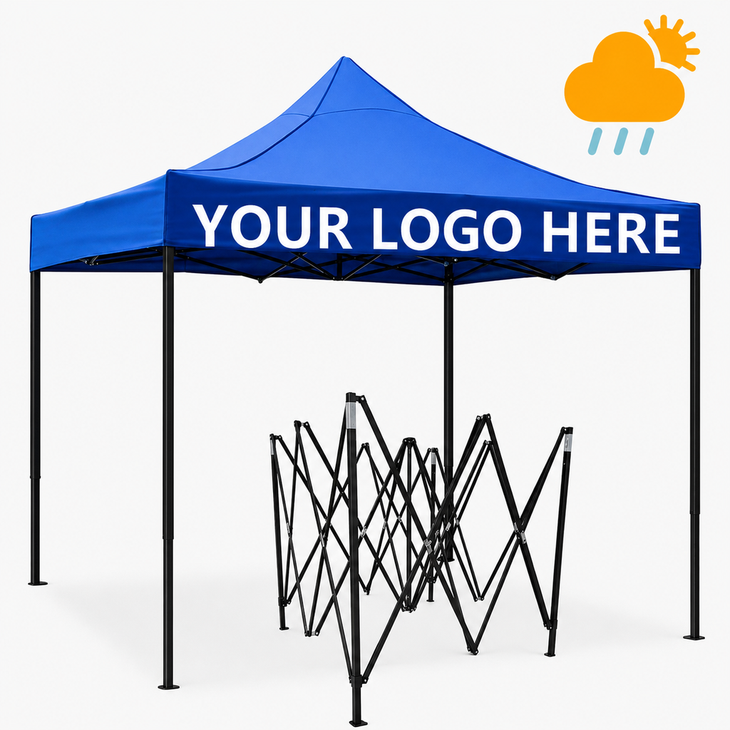 Carpa expandible 3x3 metros con espacio para logo personalizado